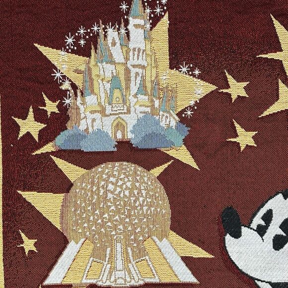 Vintage Walt Disney World Tapestry Throw Blanket - 60” x 50” - Picture 3 of 8